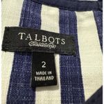 Talbots  Nautical Navy / White‎ Coastal Striped Full Skirt Costal Midi Dress Sz 2 Photo 6