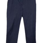 Talbots Womens Blue Slim Crop Dress Pants Size 4 Career High Rise Cotton Blend Photo 0