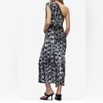 ALLSAINTS Silk Viscose Midi One shoulder Summer Dress Laura Ines Wedding Guest Photo 4