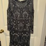 Pisarro Nights Black and Silver Long Sleeve Dress Size 12 Photo 2