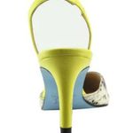 Nikki Hilton x French Sole Yellow Serpent Slingback Heels Size 7½ Photo 1