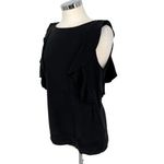 Sanctuary Black Silk Ruffle Sleeveless Top Blouse Size Large Photo 3