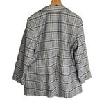 Talbots Long Blazer Jacket Grey Plaid Womens Size 14 Petite 14P 2 Button Preppy Photo 4