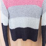 Z Supply  Womens Striped Sweater Size XL Multicolor Open Knit Boho Coastal Cozy Photo 2