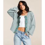 Buckle  Cable Crop Cardigan Sweater XS Photo 1