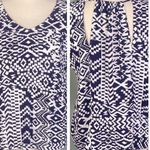 Skies Are Blue navy and white top with back cut-outs in size Medium. EUC Photo 0