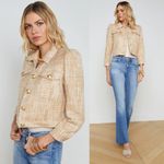 L'Agence Kasey Tweed Crop Jacket Large Bone Multi NWT Photo 1