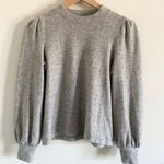 Madewell  Women's Puff Sleeve Pullover Sweater Gray Size XS Mock Neck Long Sleeve Photo 0