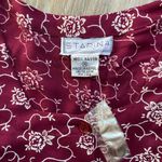 Vintage 90s Red Drape Floral Prairie Flowy Maxi Dress Medium Whimsigoth Boho Photo 5