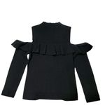 Intermix  Kendall Ruffle Cold Shoulder Sweater -Black - Large Photo 7