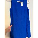 NWT J.Crew Linen Blended Sleeveless Mini Dress In Bright Grotto Size 0 Blue Photo 5