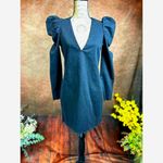 ZARA Trafaluc Denimwear Plunging Zippered Dress Black S Photo 1