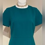 Ann Taylor Teal Green Midi Dress Closure Zipper Back Thick Heavy Material. Sz 6. Photo 5