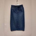 Anthropologie Pilcro Barrel Denim Midi Skirt 4 Dark Denim Photo 2