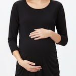 Motherhood Maternity Black Long Sleeve Ruched Side Tunic Top XL Photo 0