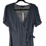 Sanctuary Navy Blue Tan Polka Dot Short Sleeve Wrap Dress Photo 1