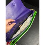 Worth Leather Handbag Purse Retro‎ Y2K Style Rave Color Design Green Purple Bag Photo 7