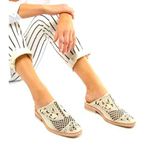 Free People Paramount White Laser Cut Leather Mule Loafers Sz 40 or 9 Photo 0