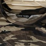 SheIn XL army print cut out shoulder tie up tee Photo 2