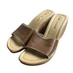 No Boundaries  Heeled Clog Sandals Open Toe Brown  Women's Size 9.5 Eur 42 Sku 21 Photo 0
