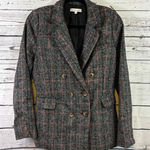 Heartloom Women's Gray Pink Plaid Double-Breasted Blazer M Photo 0