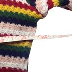 Nix & Nox Colorful Rainbow Striped Crochet Open Cardigan Duster Oversized Large Red Photo 5