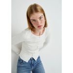 Free People  Tilly Long Sleeve Top in Ivory X-Small New Womens Photo 9