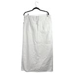 Mango MNG  White High Waist Front Slit Midi Denim Straight Pencil Skirt Size L Photo 2