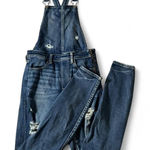 American Eagle Distressed Denim Overalls Women's Jeans Jumpsuit Ripped Skinny Casual Photo 0