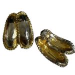 Two Tone Vintage 80s Gold Silver Ton Irregular Shape Earrings Costume Jewelry Photo 3