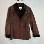 Vintage brown suede leather Penny Lane style coat Size M Photo 0