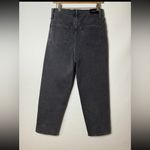 EXPRESS  Size 8 Black Distressed Denim Dad Jeans High Rise Button Fly Photo 5