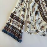 Charming Charlie Krazy Kat Floral Cream and Blue Surplice Long Sleeve Blouse M Photo 5