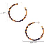 ✨ Tortoise Shell Hoops Earring✨ Brown Photo 1