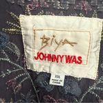 Johnny Was  Blue‎ Navy HENDAYA SATIN BLOUSE size XXL Photo 2