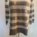 EUC Picadilly Canada White Silver Stripe Star Crew Neck Sweater Size M Multiple Size M Photo 3