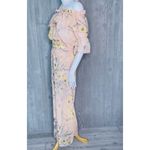 H&M  flora 2 piece off the shoulder crop too and pants sheer beach coverup outfit Photo 7