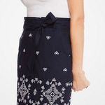 Ann Taylor  Cotton Pencil Skirt in Navy with White Eyelet Size 8 Photo 0