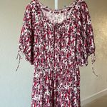Warm NYC geranium metallic floral gorgeous gold trim dress Pink Photo 0