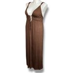 Tropical Escape Tropical Escapes Womens Maxi Dress Swimsuit Coverup Grecian Style Brown Large Photo 5