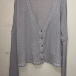 Urban Outfitters  Small Light Gray Oversized Thermal Sweater Long Sleeve Top Photo 1
