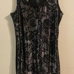 New NWT Ambiance Apparel Black White Lace Front Mini Dress Size‎ Medium Photo 0