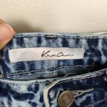 KANCAN Acid Wash Ultra High Rise Rigid Denim Mom Short Raw Hem Women's 7/27 Blue Photo 3