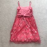 Pink Chiffon Layered Back Tie Dress Photo 2