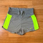 Nike  Women's Athletic Shorts in Gray and Neon Green Photo 3