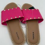 Torrid  Hot Pink Studded Slides Sandals New with tags Size 9 Photo 3