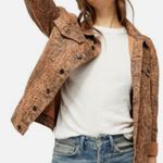 Free People Snake Trucker Jacket in Brown Size Small Photo 7