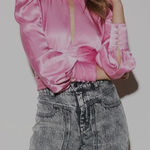 Bardot  Pink Satin Blouse Photo 0