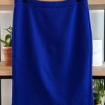 J.Crew 100% Wool Twill Jacquard Jewel Blue No. 2 Pencil Skirt, 4 Photo 0