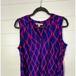 Hawthorn Blouse 1X Blue Pink Rope Diamond Print Sleeveless V Neck Top Photo 5